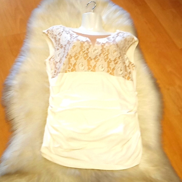 Boston Proper Lace Ruched Knit Tunic - Picture 9 of 11